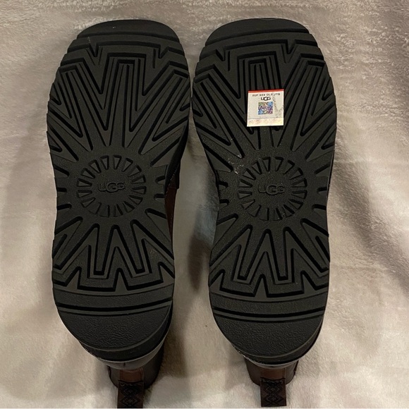 UGG CityFunc Zip Leather & Suede Platform Brown Boots Water-Resistant Sz 7 NWOB - Picture 13 of 14